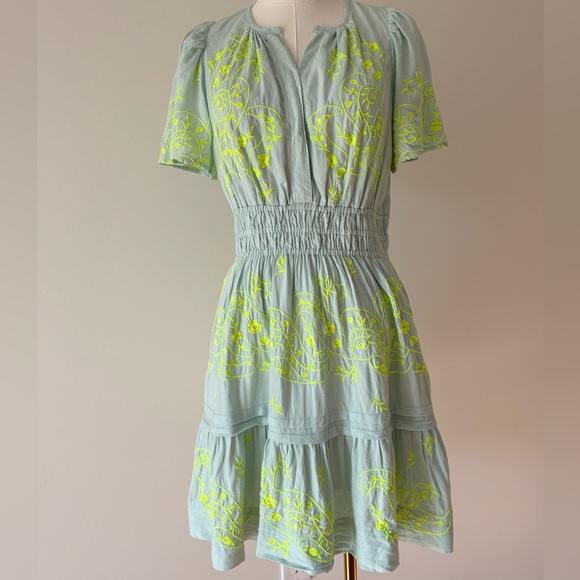 Anthropologie The Somerset Mini Dress Embroidered Linen Edition - Picture 4 of 16